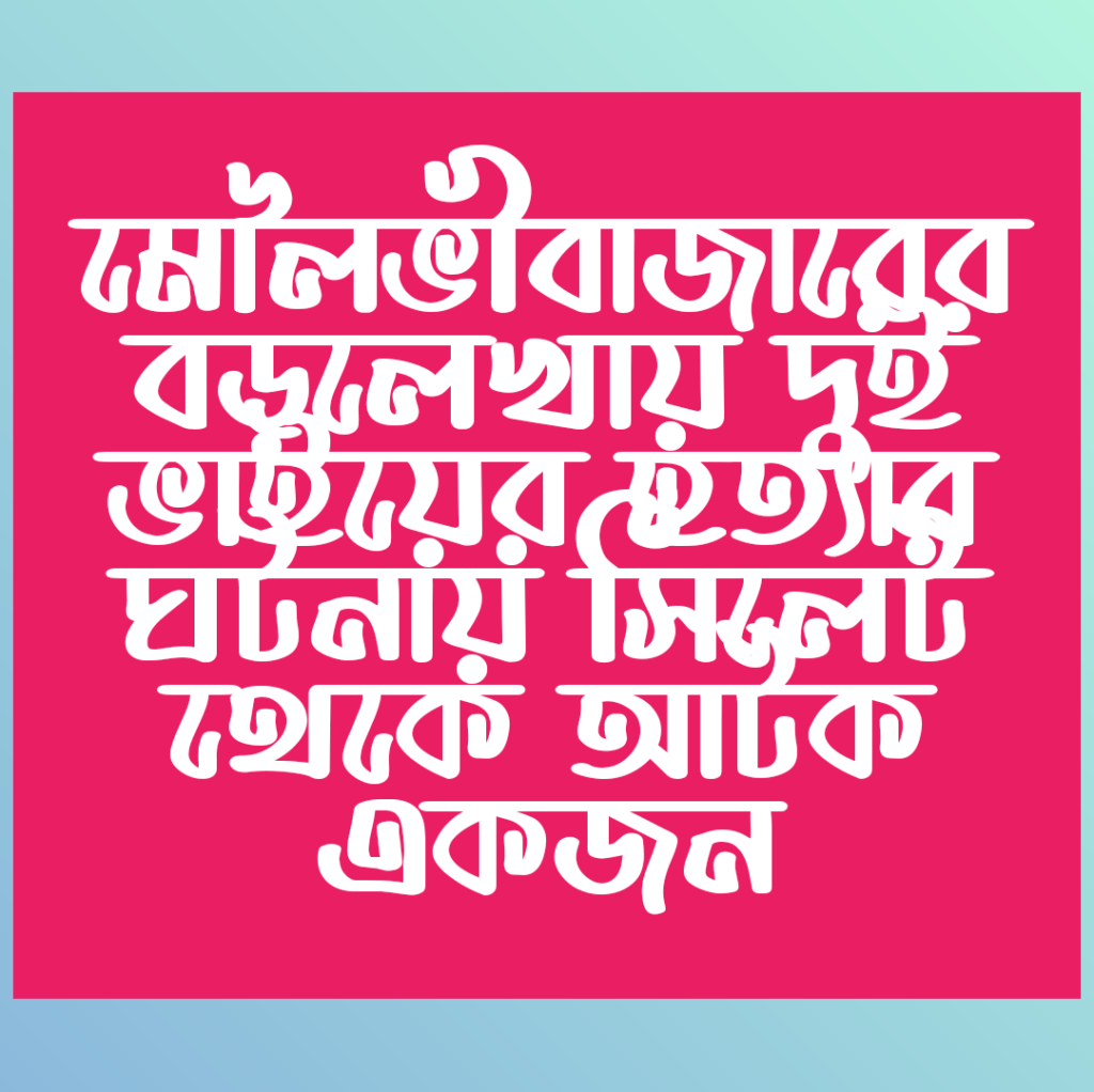 বড়লেখায় হামলায় দুই ভাই নিহতের ঘটনায় সিলেট থেকে একজন আটক