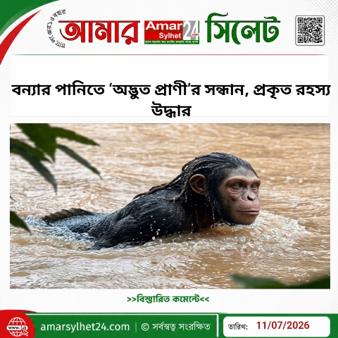 বন্যার পানিতে ‘অদ্ভুত প্রাণী’র সন্ধান!