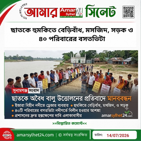 হুমকিতে বেড়িবাঁধ, মসজিদ, সড়ক ও ৪০ পরিবারের বসতভিটা
